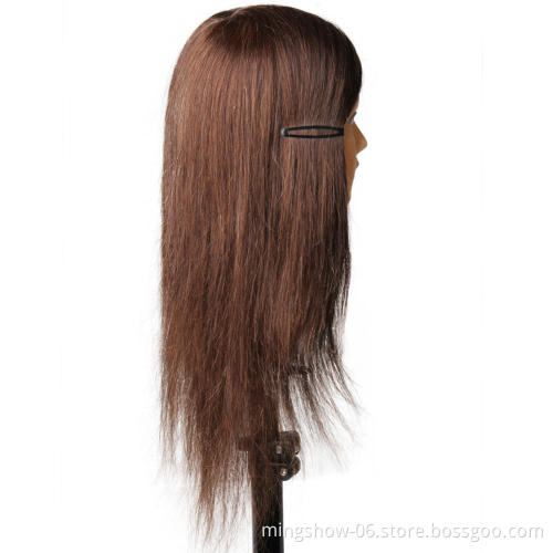 Salon Real Human Hair Mannequin Training Head Natural Color Hairdressing Training Doll For Practice